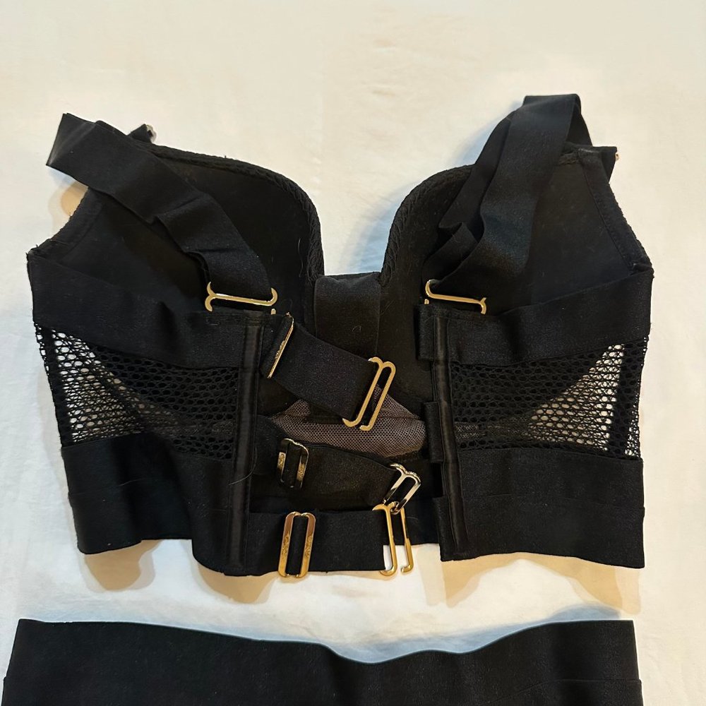 HONEY BIRDETTE Bowie black mesh longline strappy bra - 32DD - Picture 6 of 8